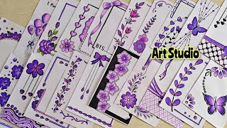 50 PURPLE BORDER DESIGNSPROJECT WORK DESIGNSA4 SHEETFILEFRONT PAGE DESIGN FOR SCHOOL PROJECTS [upl. by Hesta]