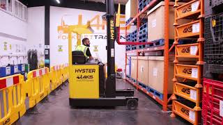 Reach Truck Training  How to Destack at Eye Level  4KS Forklift Training [upl. by Ahseral779]