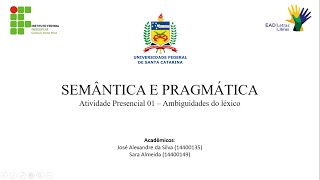 Semântica e Pragmática Atividade Presencial 01 [upl. by Amero835]