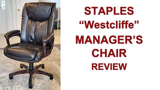 STAPLES WESTCLIFFE MANAGERS CHAIR REVIEW amp UNBOXING  Brown Bonded Leather Computer amp Desk Chair [upl. by Salokkin213]