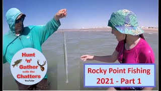 ROCKY POINT SHORE FISHING  Mexico  Part 1 Surf Fishing Pompano Crabs Needle Fish Puerto Penasco [upl. by Naomi117]