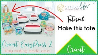 Sewing a tote with Cricut EasyPress and Maker Tutorial [upl. by Hannus]