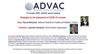 ADVAC Webinar  Strategies for the deployment of COVID 19 vaccines [upl. by Bing]