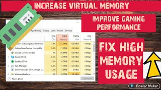 increase virtual memorydouble ram speedhigh memory usage2x ram speed [upl. by Nilak]