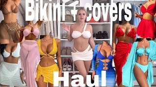 Shein bikini and cover ups haul  holiday try on [upl. by Idet]