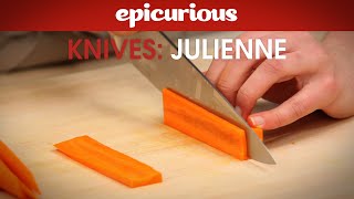 How to Julienne Carrots for Salads  Epicurious Essentials How To Kitchen Tips  Knives [upl. by Leitnahs854]