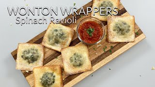 How To Use Wonton Wrapper To Make Finger Foods  Idea 1  OvenFried Ravioli [upl. by Legim901]