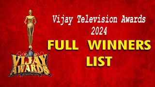 9th Annual Vijay Television Awards 2024  Full Winners List [upl. by Sorensen]