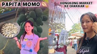 First Time Khaya Papaya Ke Momo 🥟 😱  Or Hongkong Market Ke Fir Lage Chakkar 😵‍💫  Rekha Vlogs [upl. by Einnaej]