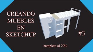 Como hacer una cama en sketchup 20202021  Creando muebles en 3D  Muebles en sketchup [upl. by Lore]