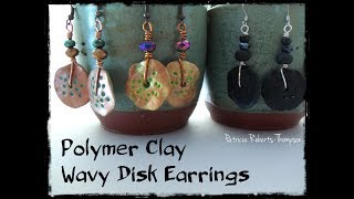 Polymer Clay Wavy Disk Earrings [upl. by Francoise565]