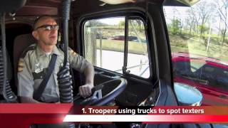 Highway Patrol using semi trucks to hunt down people who text and drive [upl. by Tap]