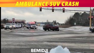 AmbulanceSUV Crash In Bemidji [upl. by Irrej]