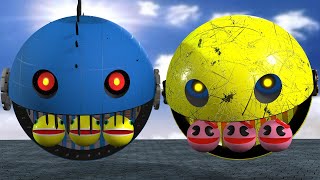 ROBOT PACMAN VS MS PACMAN VS PACMAN MONSTER IN POKEMON A NEW BATTLE BETWEEN ROBOTS [upl. by Lhary]