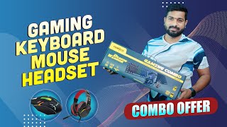 Gaming Keyboard Mouse amp Headset With RGB Combo Offer Frontech Low Cost 1 Year Warranty [upl. by Jer379]