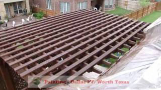 Deck Staining  Pergola Gazebo Decks Painting  Dallas FT Worth Texas [upl. by Minerva]