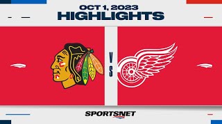 NHL PreSeason Highlights  Blackhawks vs Red Wings  October 1 2023 [upl. by Colyer216]