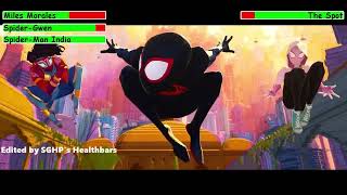 SpiderMan Across the SpiderVerse 2023 Mumbattan Battle with healthbars [upl. by Shakespeare]