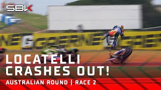 Locatelli FALLS OUT of victory contention in Race 2 🤯  2024 AustralianWorldSBK 🇦🇺 [upl. by Fox615]