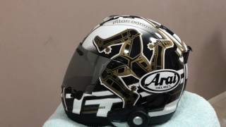 2017 Arai Isle of Man RX7V with silver mirror visor [upl. by Rann537]