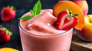 Refreshing Strawberry Peach Smoothie Recipe [upl. by Anisamoht]