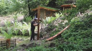 CONSTRUCTION of a STONE DUGOUT From Start to FinishWarm Shelter for Survival in Wild ForestASMR [upl. by Hinckley551]