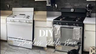 DIY OVEN TRANSFORMATION  I SPRAYPAINTED MY OVEN STAINLESS STEELE [upl. by Woods166]