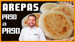 CÓMO hacer AREPAS Venezuela CON QUESO  Cesar Cocinero [upl. by Rohpotsirhc80]