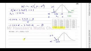 WST0101 IAL Edexcel S1 October 2019 Q6 Normal Distribution Finding Mean and SD Outliers [upl. by Devondra890]