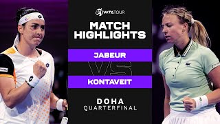 Ons Jabeur vs Anett Kontaveit  2022 Doha Quarterfinal  WTA Match Highlights [upl. by Sollie395]