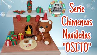 Tutorial Chimenea Navideña Osito en Pasta Flexible o Porcelana Fría SERIE CHIMENEAS NAVIDEÑAS [upl. by Malcah]