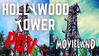 POV Hollywood Tower Ride at Movieland Lazise Lake Garda Italy  Full ride and queue [upl. by Socha]