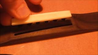 Intonating An Acoustic Guitar With a Custom Bone Saddle [upl. by Dnalerb237]