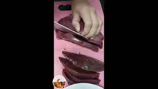 CUTTING FRESH PORK LIVER [upl. by Hanas]