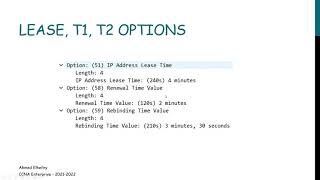 DHCP Lease Duration  Renewal amp Binding timers  CCNA 200301  Arabic [upl. by Mellitz]