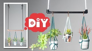 DIY Suporte para PLANTAS  CORDA com CANO de PVC decoração [upl. by Nwahsaj]