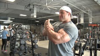 Steve Kuclo  Olympia Prep  biceps and triceps [upl. by Oicram]