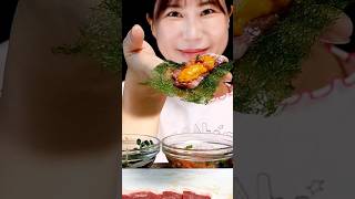 생차돌박이에 성게🧡 이 조합 어쩔꺼뉘 Raw Beef Brisket Raw beef Yukhoe  Sea Urchin 먹방 먹방asmr mukbang shorts [upl. by Jaymee72]