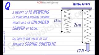 Hookes Law Physics Problems  Spring Constant Calculation [upl. by Annenn]