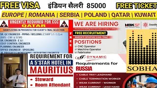 Qatar CCC amp HBK Company Job Dubai Sobha Company Job Mauritius Russia Driver Opretor Job Vacancy 2024 [upl. by Niahs]