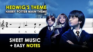 HARRY POTTER THEME Hedwigs theme  EASY piano tutorial FREE SHEETS [upl. by Martinic]