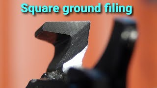 Square ground filing with double chisel bit file [upl. by Zinck]