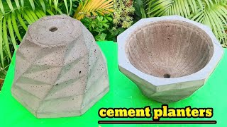 140  Design and make decorative flower pot using cement  DKcrafting775 [upl. by Aloke]