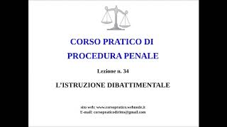 34 LISTRUZIONE DIBATTIMENTALI [upl. by Aroel]