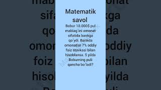 Qiziqarli matematik savol [upl. by Polak768]