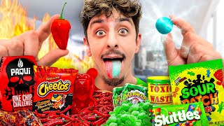 Eating the Worlds Spiciest VS Sourest Food  Challenge [upl. by Maiga]