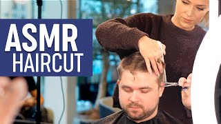 ASMR Relaxing Haircut  Professional Scissor Cut  Sleep Inducing [upl. by Grunberg]