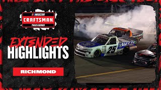 NASCAR Official Extended Highlights  NASCAR Craftsman Truck Series from Richmond Raceway [upl. by Aiveneg]