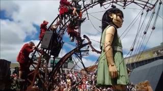 MONTREAL  Giant Girl Marionette Thrills Onlookers [upl. by Anial858]