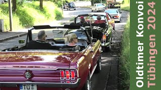 Oldtimer Konvoi  Tübingen Classic Oldtimerfestival 2024  Korso mit fast allen Autos [upl. by Elnar]